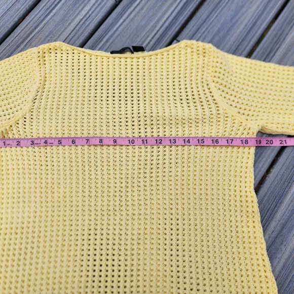 L Yellow Crotched loose knit sweater - Picture 5 of 12